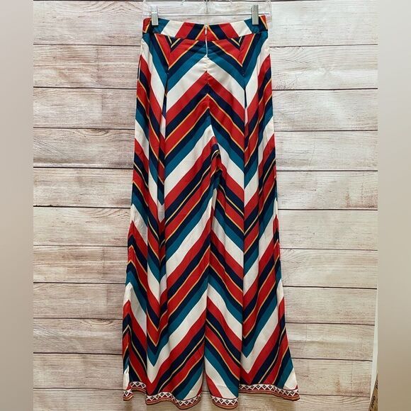 JEALOUS TOMATO BOHO WIDE LEG PALAZZO PANTS IN BOLD CHEVRON PRINT - Picture 5 of 9